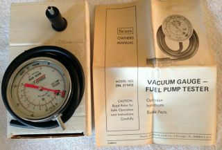 Vintage Sears Penske Vacuum Gauge 244 - 211410 Box/Instructions & Fitting 5