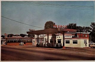 Vintage Postcard View of Jimmy ' s Texaco Gas Station and Diner Auburn Maine 2