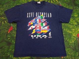 Men’s Vintage Hanes Heavyweight Usa Atlanta 1996 Olympics T Shirt Sz Xl