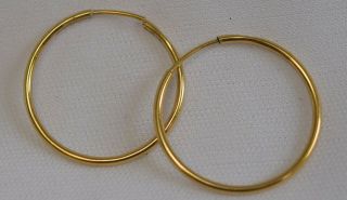 Vintage Monet Gold Tone Hoop Pierced Earring Set