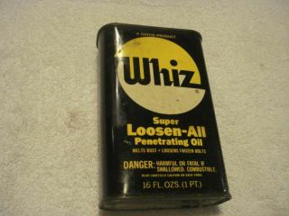 Vintage Whiz Loosen - All Penetrating Oil Can (empty) For Your Man Cave