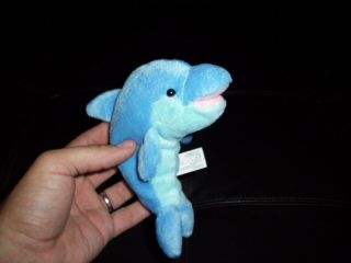 Stuffins Baby Blue Dolphin Plush 6 " Vintage 1997
