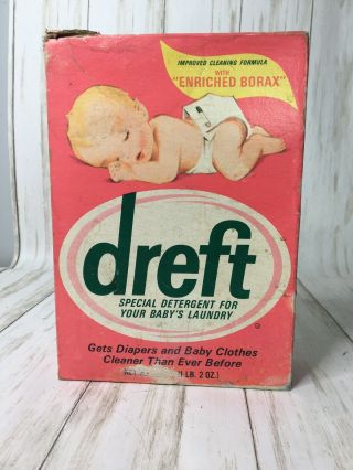Vintage Dreft Laundry Detergent Soap 1lb 2 Oz Empty Box