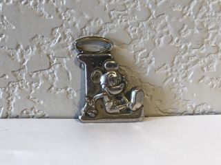 Mickey Mouse Letter “l” Brass Key Chain Vintage Licensed Disney Product
