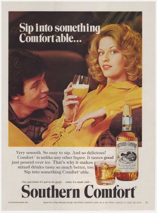 1977 Southern Comfort - Sip Into Something.  Vintage Print Ad