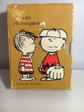 Vintage Hallmark More Peanuts Philosophers 4 Books Set with Case 1967 3