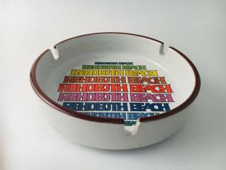 Vintage Delaware Souvenir Advertising Ashtray Rehoboth Beach Ceramic Earthenware