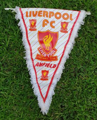 Liverpool Fc Pendant Flag Vintage Retro 1970s 1980s Red / White /yellow