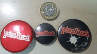 Judas Priest - 3 Vintage 1970s Pin Badges