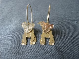 Vintage 3d Body Dangles Golden Metal Simba The Lion King Earrings Signed Disney