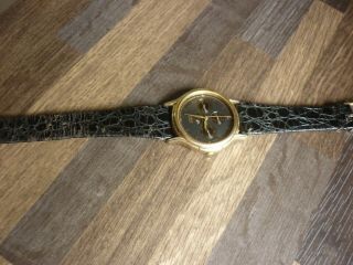 Vintage Large Timex Moonphase Watch Black Dial Runs - Spares Repair