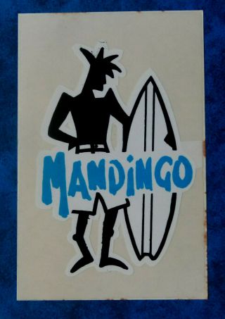 Mandingo.  Vintage 1980,  S Surfing Sticker