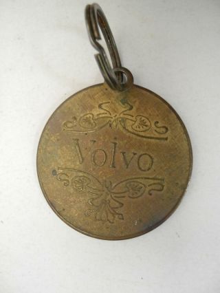 Vintage Volvo Car Brass Key Ring Keyring Keychain
