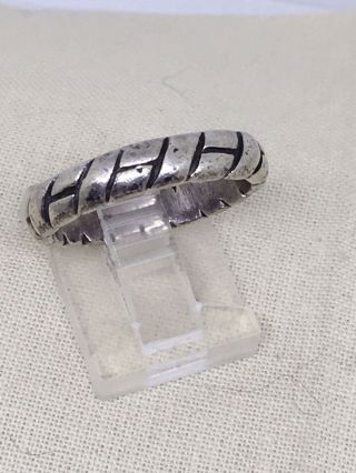 Sz 7 Vtg Sterling Silver Textured Ring 4.  7g 32 - 11