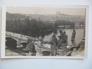 View Of Prague From Castle - Vintage Postcard (posted 1930)