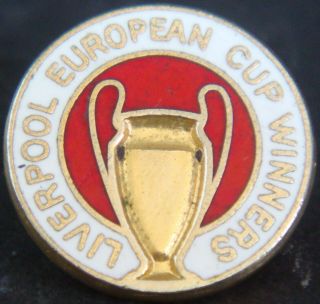 Liverpool Fc Vintage European Cup Winners Badge Brooch Pin In Gilt 17mm Dia