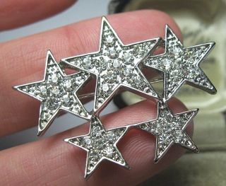 Vintage Art Deco Style Jewellery Crystal Rhinestone Sparkly Star Pin Brooch