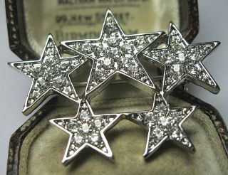 Vintage Art Deco style Jewellery Crystal Rhinestone Sparkly STAR Pin BROOCH 2
