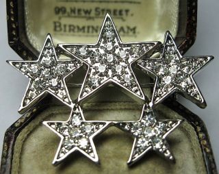 Vintage Art Deco style Jewellery Crystal Rhinestone Sparkly STAR Pin BROOCH 3