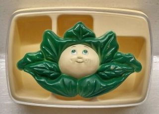 Vtg 1984 Hg Toys Cabbage Patch Kids Plastic Divided Food Snack Container W/ Lid