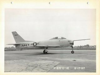 Vintage 1957 Navy Fj - 3 Airplane Photo 8.  5 " X 11 " 72