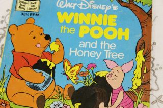 Winnie The Pooh Disney Childrens Record & Book 7 " 1970s Vintage Kids Vinyl