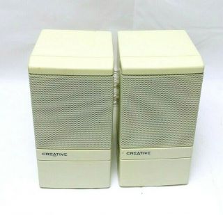 Vintage Gaming Creative Labs Sound Blaster Sbs10 Stereo Computer Speakers White