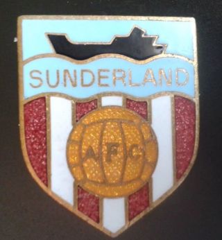 Vintage Sunderland Fc Hard Enamel Metal Badge.