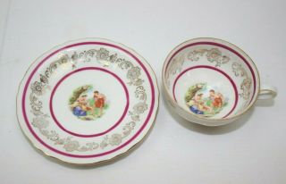 Vintage Mitterteich Bavaria Germany 3 Piece Set Plate,  Tea Cup And Saucer