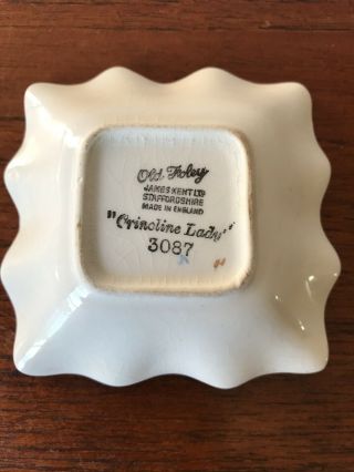 Vintage Old Foley Crinoline Lady Square Pin/Butter/Trinket Dish 3