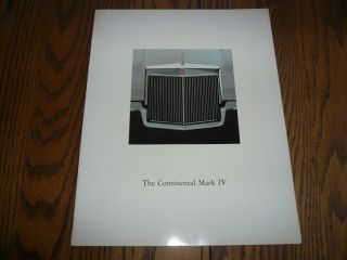 1972 Lincoln Continental Mark Iv Sales Brochure - Vintage