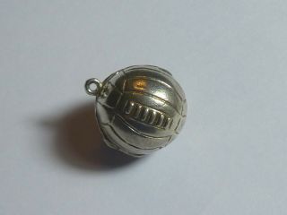 Vintage Solid Silver Articulated Football Charm With Goalie & Goal Detail Inside
