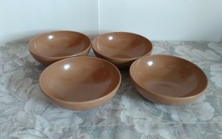 Vtg Prolon Melamine Brown Bowls / 5 1/4 " R / Set Of 4