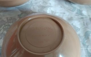 Vtg Prolon Melamine Brown Bowls / 5 1/4 