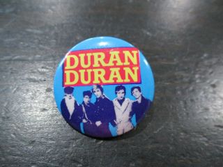 VINTAGE Duran Duran Button Pin 1 Inch Band Tour Concert Rock Music Blue 80s 2