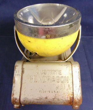 Vintage Justrite PENDRAGON Railroad Train Light Lantern Lamp Metal Made in USA 4