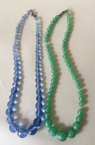 2 Pretty Vintage Glass Beaded Necklaces