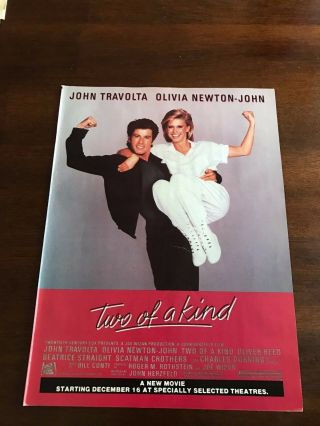1983 Vintage 8x11 Promo Movie Ad Two Of A Kind John Travolta Olivia Newton - John
