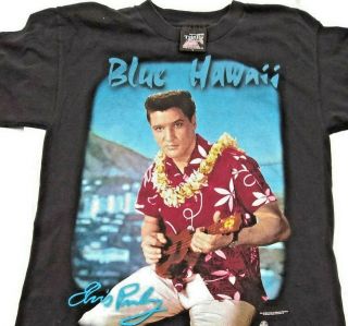 Vintage Elvis 1996 Trinity T - Shirt Blue Hawaii Black Size Men 