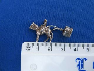 VINTAGE 925 STERLING SILVER CHARM THE QUEEN ON HORSEBACK & ROYAL CROWN 4