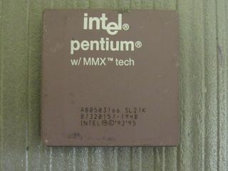 Intel Sl27k Pentium Mmx 166mhz Vintage Ipp Cpu Processor A80503166 Ceramic/gold