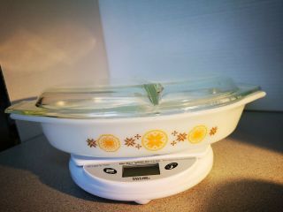 Vintage Pyrex Town & Country 1 1/2 Quart Divided Casserole Serving Dish With Lid