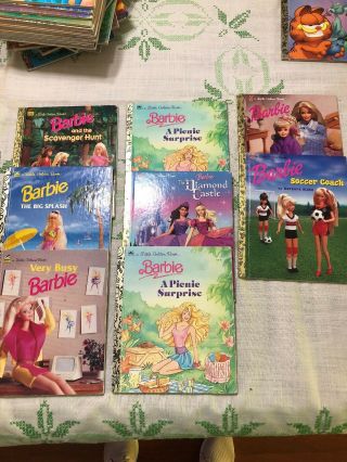 Vintage Little Golden Books Mixed Set Of 8 All 1990’s Copyright Barbie Books