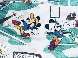 Mickey & The Gang Play Sports Twin Fitted Sheet The Disney Co.  Vintage