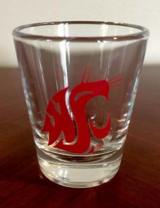 Washington State Cougars Shot Glass Ncaa College Football Basketball Vtg 1990 