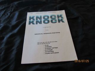 Vintage Christian Songbook - Knock Knock - Originals - By The Medical Mission Sisters