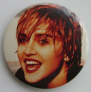 Madonna Short Hair Large Vintage Metal Pin Badge From The 1990 