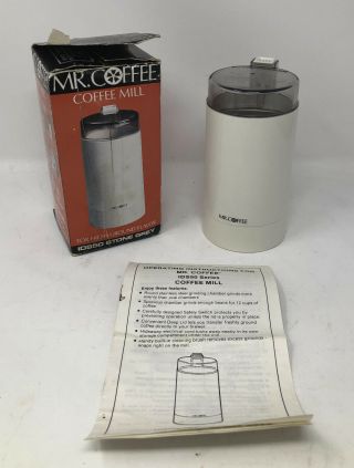 Vtg Mr Coffee Coffee Spice Mill Grinder Touch Top Built - In Cleaning Brush Ids50