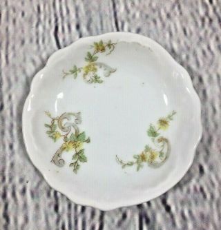 Vintage Carlsbad Austria Butter Pat - 3.  25 " / Floral Miniature Plate