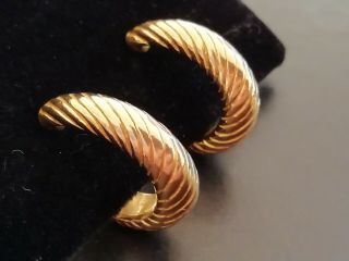 Vintage Jewellery Goldtone Signed Goldettte Hinged Clip On Earrings